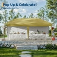 thumbnail image 5 of 10x20 Pop Up Canopy with 2 Sidewalls - Heavy Duty Outdoor Canopy Tent with Portable Roller Bag, Khaki, 5 of 7