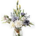 thumbnail image 7 of Fake Artificial Flowers Arrangements Centerpiece Table Decorations Like Real Silk Flowers Bouquets Wedding Centerpieces for Table Faux White Blue Dahlia Home Kitchen Garden Party Decor, 7 of 7