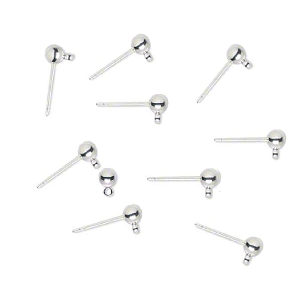 Surgical Steel earring posts 11mm 48 pieces 24 Pair