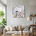 thumbnail image 3 of Canvas Wall Art, Christmas Snowman Framed Canvas Prints for Bedroom Office, Xmas Deer Winter Pine Tree Branches Forest Large Gallery Wrapped Wall Decor for Home Office, Gifts, 16"x16" Ship Next Day, 3 of 9
