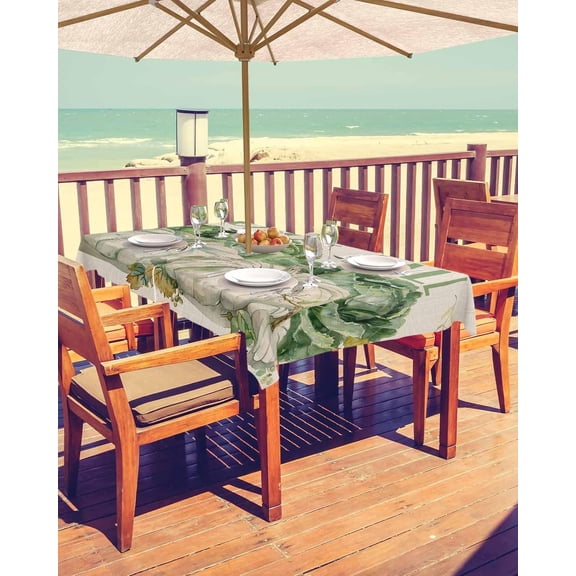 Fall Tablecloth with Umbrella Hole and Zipper Cabbage Pumpkin Outdoor Tablecloths 60x102 Table Cloths Maple Leaf Thanksgiving Patio Table Cloth Cover for Holiday Party Picnic Yard Garden Decor