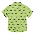 thumbnail image 2 of Dailycode Small Short Sleeve Button Down Shirts Black Bat on Green Casual Shirt 3-10 Years, 2 of 9