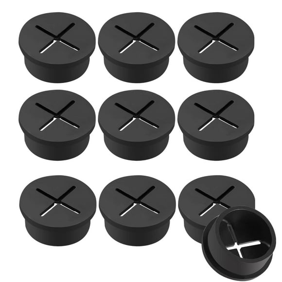 EcoNesxp Inch Flexible Rubber Grommet Cable Wire Loop Wire Hole Cover Cable Grommet for Office Computer Desk Wire Organizer Individually Installed Desk Grommet Black