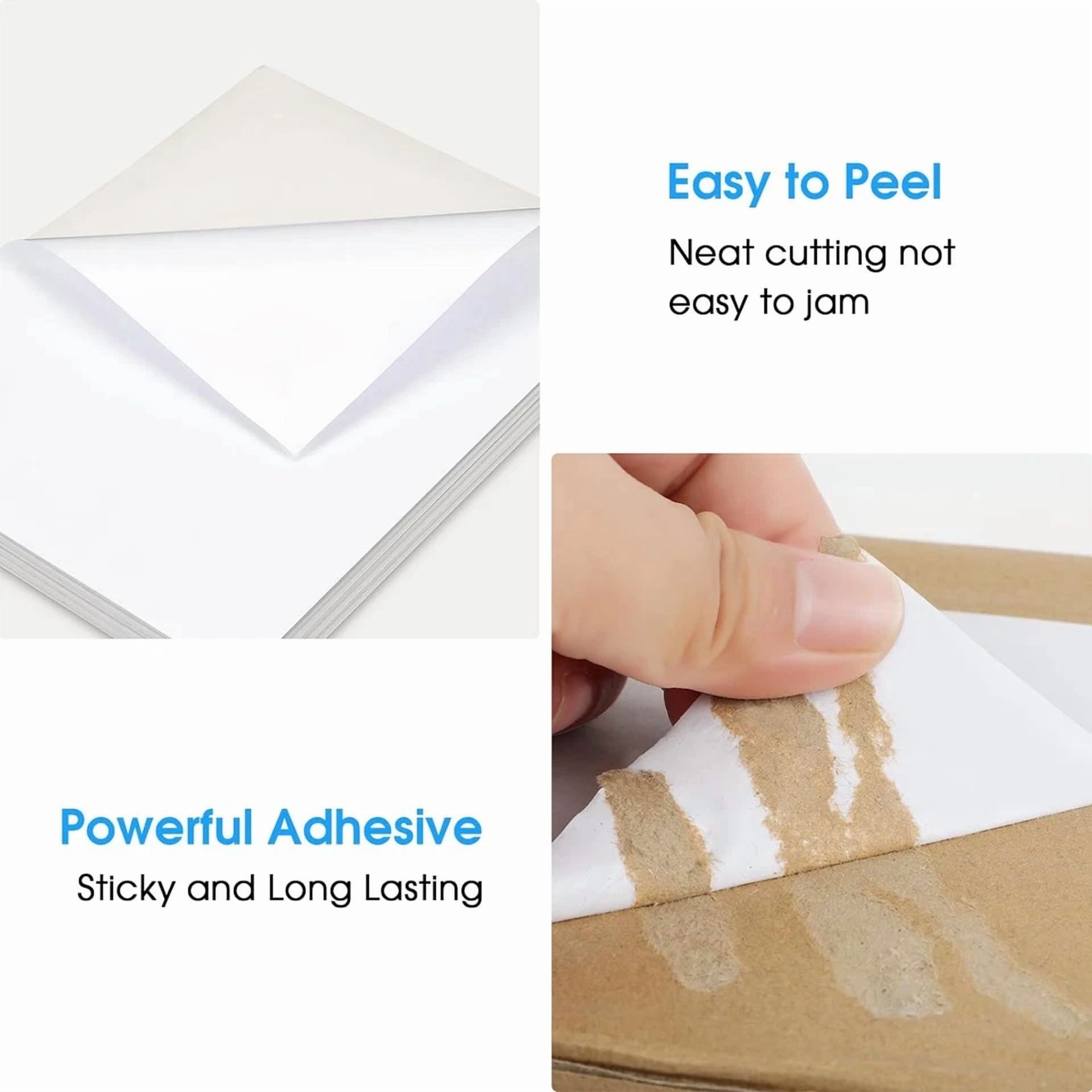 RHEA- 8.5" X 11" Full-Page Sticker Paper For Inkjet Or Laser Printer, Shipping Address