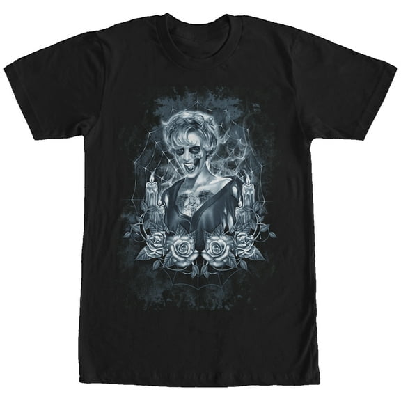Men's Lost Gods Halloween Zombie Femme Fatale Graphic Tee Black Medium