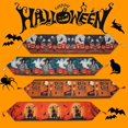 thumbnail image 4 of mantel de halloween, camino de mesa de decoración de halloween camino de mesa para el hogar decoración de fiesta de halloween, calabaza, fantasma, gato negro, algodón poliéster, mantel tejido JAMW Sencillez, 4 of 5