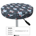 thumbnail image 3 of Salouo Cute Shark Pattern Bar Stool Cushion Cover, Round Crease-Resistant Stretchy Dustproof Stool Seat Slipcover for Bar Round Chair-14 inch, 3 of 6