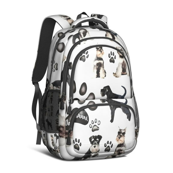 Schnauzer Dogs Backpack for School,Cute School Bag,Schoolbag with Adjustable Shoulder Straps & Padded Back,16.9 Inch