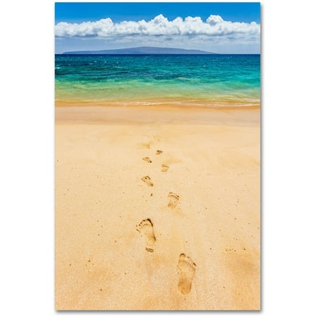 Trademark Fine Art 'Footprints in the Sand' Canvas Art by Pierre Leclerc