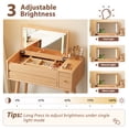 thumbnail image 6 of Muwuele Makeup Vanity Table with Mirror and 3 Lighting Modes, 32 Inch Large Dressing Table Set with 3 Drawers, Solid Wood Vanity Desk for Bedroom (Natural), 6 of 9