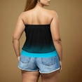 thumbnail image 3 of Womens Ombre Tie Dye Tube Tops Plus Size Casual Summer Backless Strapless Top Sleeveless Bandeau Tanks Shirt, 3 of 5