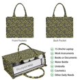 thumbnail image 2 of Large Capacity Tote Bag,Black Sunflower Leaf Pattern Handbag Fashion Luxury Tote Bag,15.7"x13"x 5.1" Inches,Laptop Compatible, 2 of 6