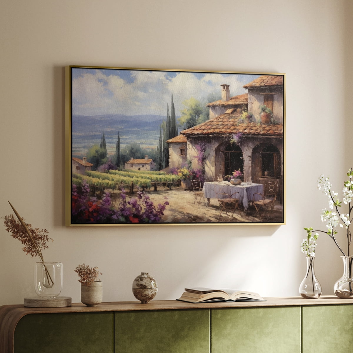 Vintage Landscape-CCLIII By Wexford Home Framed in Gold Wood Gallery Wrapped Canvas 17 in. x 25 in.