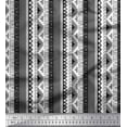 thumbnail image 1 of Soimoi Poly Georgette Fabric Stripe & Greek Key Geometric Print Sewing Fabric Yard 52 Inch Wide, 1 of 1