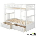 thumbnail image 5 of Bellemave Twin Over Twin Bunk Bed with 2 Storage Drawers,Wooden Bunk Bed Frame with Guardrails for Bedroom, Can be Convertible into 2 Beds (White), 5 of 16