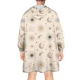 thumbnail image 2 of Wearable Oversized Blanket,Beige Sun Moon Star Comet Pattern Wearable Blanket Hoodie for Adults,Cozy Hooded Blankets with Super Pockets,Super Warm Fuzzy Pullover for Women & Men, 2 of 6