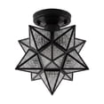 thumbnail image 2 of Leeye Black Star LED Ceiling Light, 3-Color Ambient Fixture with Frosted Cover for Bedroom, 2 of 9