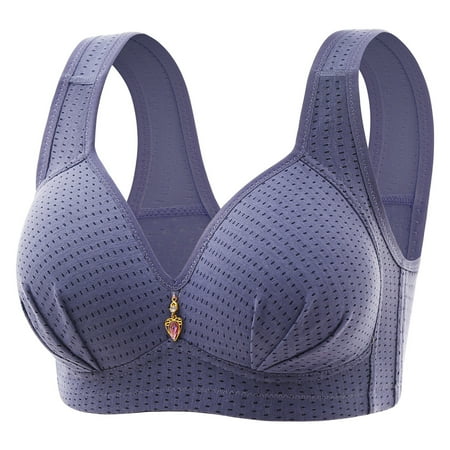 Clearance! Weikingp Bras for Women Women Sexy Lace Back Button Shaping Cup Adjustable Shoulder Strap Large Size Bra Bralettes for Women Bras for Women No Underwire Blue L