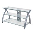 Calico Designs Futura 42" Wide 3 Shelf TV Stand in Silver / Clear Glass