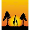 thumbnail image 3 of Silhouette Duvet Cover Set, Trees Sun Giraffe Desert Gradient Graphic Pattern, Decorative 2 Piece Bedding Set with 1 Pillow Shams, Twin Size, Yellow Orange, by Ambesonne, 3 of 3