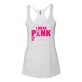thumbnail image 2 of I Wear Pink for My Friends Survivor Awareness Tri-Blend Racerback Tank Top, Heather White, X-Large, 2 of 3