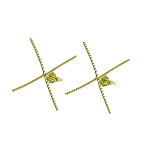 Guardurnaity 2 uds. Pares de pendientes de ajuste de joyería de ley de garra postoro plata hacer espacios en blanco Stud calibre de moda hecho a Ropa, zapatos y accesorios Miscelánea Chapado en oro