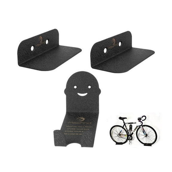 AntiGuyue Bike Wall Stand 3Pcs Easy Install High Carbon Steel for All Types of Bikes - Black