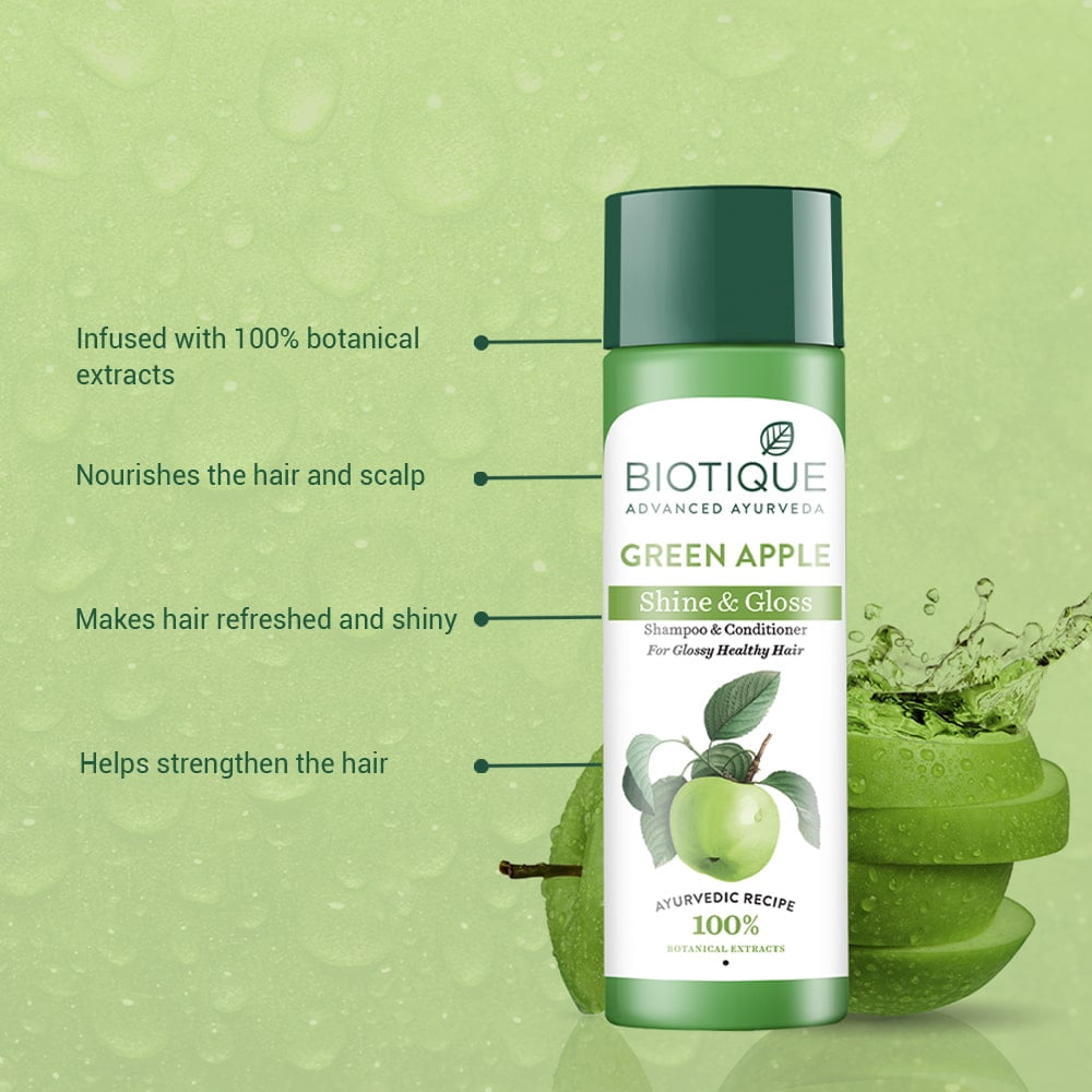 Biotique Green Apple Shampoo 120 ML (Biotique Shampoo) - Walmart.com