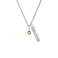 thumbnail image 2 of Delight Jewelry Crystal Lime Green Channel Drop Silvertone Live the Life You Have Imagined Bar Charm Necklace, 23", 2 of 4