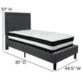 thumbnail image 3 of Flash Furniture Roxbury Twin Size Tufted Upholstered Platform Bed in Dark Gray Fabric with Pocket Spring Mattress, 3 of 5