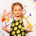 thumbnail image 2 of Yellow Lemon Fruit Dots Black Pattern Kids Aprons for Girls and Boys,Adjustable Neck Strap Toddler Aprons for Kids Cooking Baking, 2 of 6