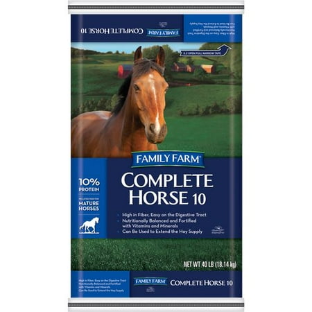 Family Farm 10% Pelleted Complete Horse 10 Animal Feed, 40 lb