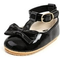 thumbnail image 4 of Baby Girls Ballet Dress Shoes - Mary Jane Soft Sole Sidebow Toddler Moccasins, 4 of 7