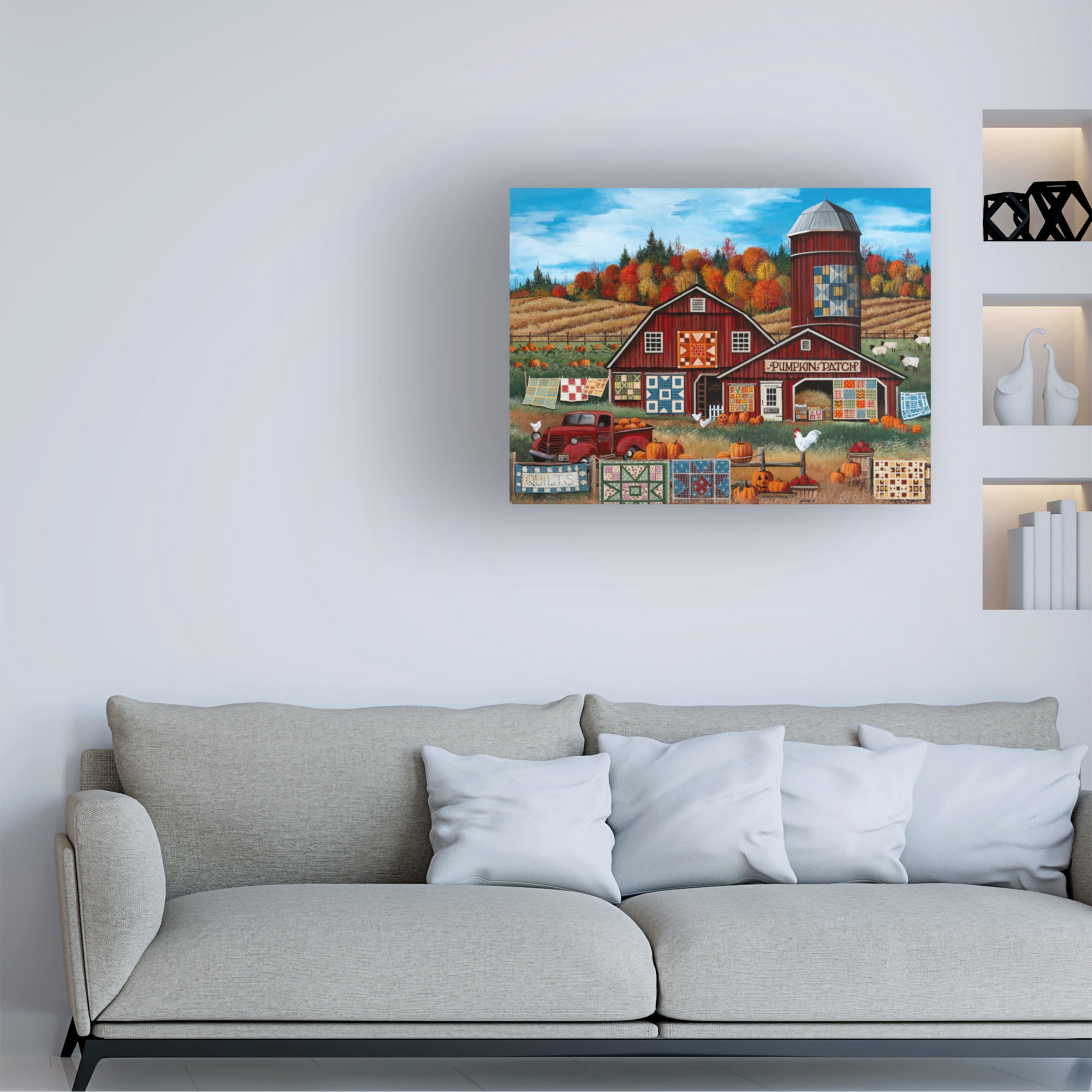 Debbi Wetzel 'Pumpkin Patch Farm' Canvas Art
