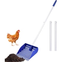 Chicken Poop Scooper&Rake-Chicken Coop Scoop for Sand | Poultry Droppings Shovel |Detachable Litter Shovel | Cat Sifter Shovel with Adjustable Long Handle for Farm Small Animal Care Backyard Cleanup