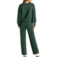 thumbnail image 3 of felwors Womens 2 Piece Outfits 2025 Fall Long Sleeve Sweatshirt Wide Leg Pants Lounge Sets Winter Sweatsuits Matching Tracksuit Green, S, 3 of 5