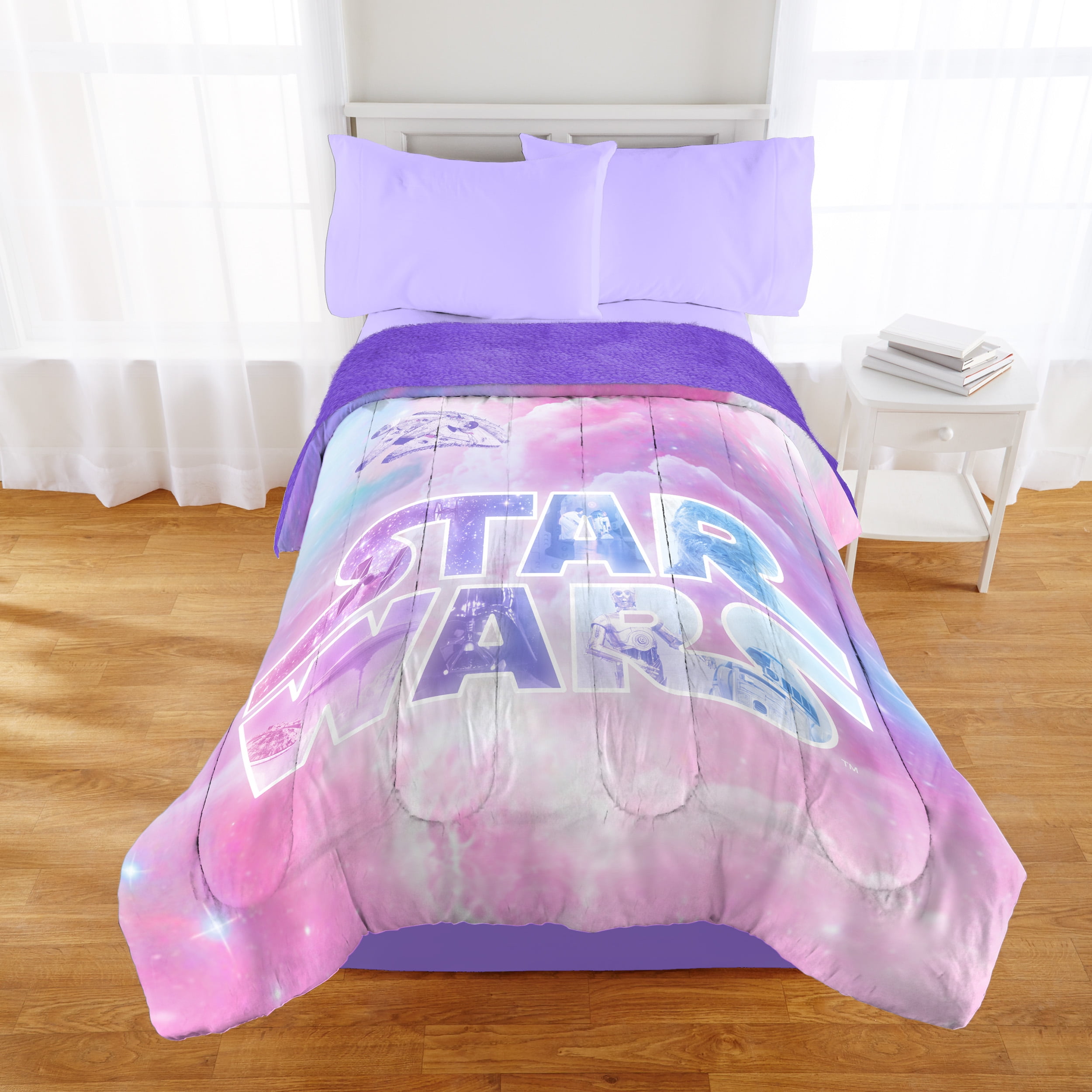 Star Wars Girl Twin Or Full Sherpa Back Comforter 1 Each