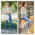thumbnail image 7 of KLL Wildflower Watercolor Print Women's Long Sleeve Pajamas with Pants Sleepwear Loungewear 2 Set-Small, 7 of 7