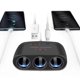 thumbnail image 2 of 3 in 1 Car CigaretteLighter Plug Splitter 120W USB+PD Quick Charging Adapter 3-Socket Power Splitter 12-24V for Car Truck SUV, 2 of 4
