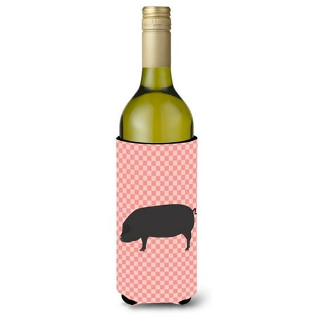 

Devon Large Black Pig Pink Check Wine Bottle Beverge Insulator Hugger