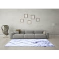 thumbnail image 3 of Ahgly Company Machine Washable Indoor Square Solid Blue Modern Area Rugs, 4' Square, 3 of 4