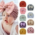 thumbnail image 2 of Baby Hat Charming Elastic Fabric Bowknot Design Infant Beanie Cap for Baby Shower, 2 of 10