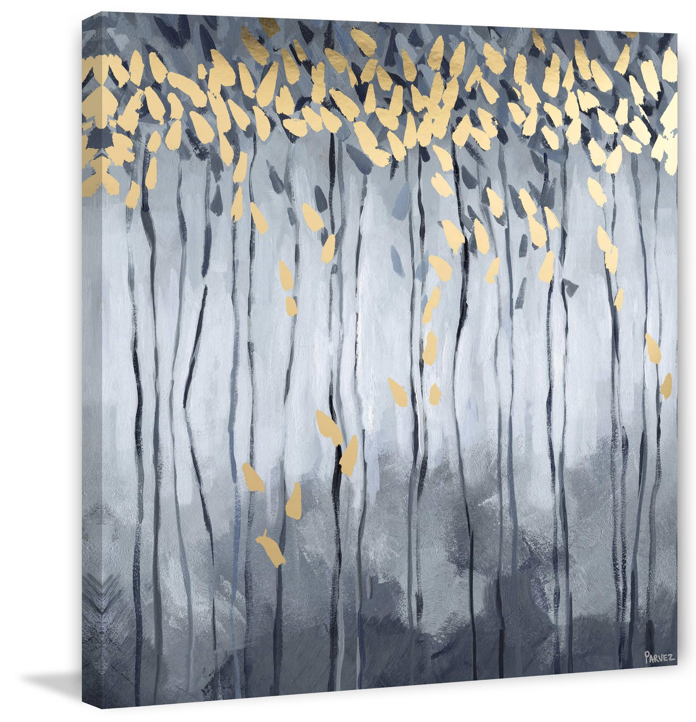 Parvez Taj "Golden Leaves" Painting Print on Wrapped Canvas