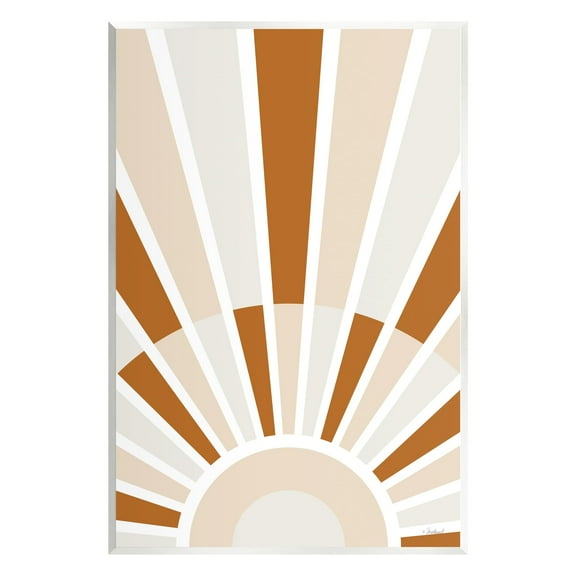 Stupell Industries Abstract Sun on Horizon Alternating Stripes Earth Tones Graphic Art Unframed Art Print Wall Art, Design by Martina Pavlova