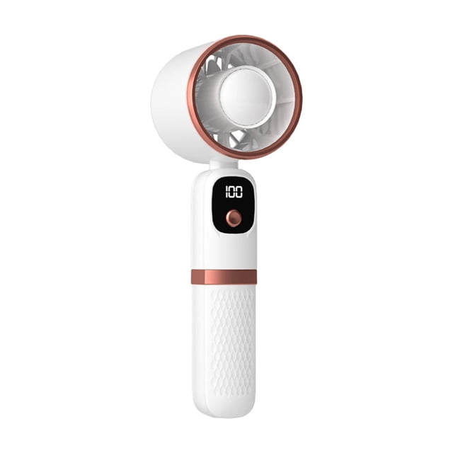 Qocolhg Portable Handheld Fan, Portable Fan Rechargeable 3 Speed Wind, Display Electricity in Real Time, USB Rechargeable Foldable Fan, Quiet Personal Fan with Base for Home Office Travel