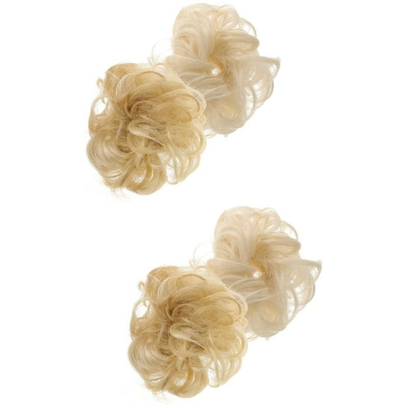 Eease 4 Pcs Messy Bun Hair Piece Curly Scrunchies Ponytail Bun Extensions Synthetic Hair Bun Hair Tie