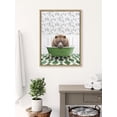 thumbnail image 2 of Kate and Laurel Sylvie Big Bear In Eclectic Green Bath Framed Canvas Wall Art by Amy Peterson Art Studio, 18x24 Natural, Whimsical Animal Art for Wall, 2 of 6