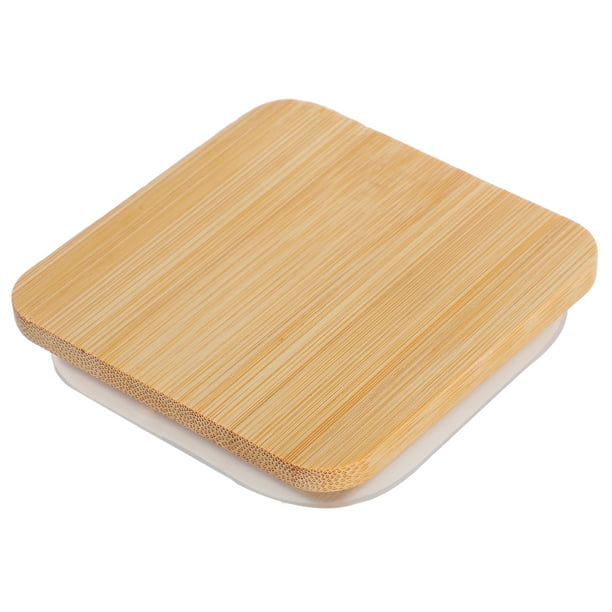 Tarro de vela Tapa de bambú Tapa de taza hermética Tapa de taza de bambú Tapa de tarro hermético Tapa de taza de vela cuadrada Tapa de taza de vela de bambú Tapa de sellado de tarro de masón