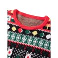 thumbnail image 5 of Suéter navideño a juego para toda la familia, árbol de Navidad, hombros caídos, manga larga, cuello redondo, suéter divertido de punto, 5 of 5