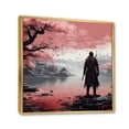 thumbnail image 2 of Designart "Samurais Resolve Asian Painting II" Asian Floater Framed Wall Art Living Room, 2 of 7